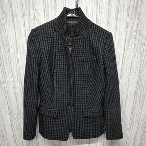 Womens Size 2 J.Crew Houndstooth Print Wool Blazer EUC